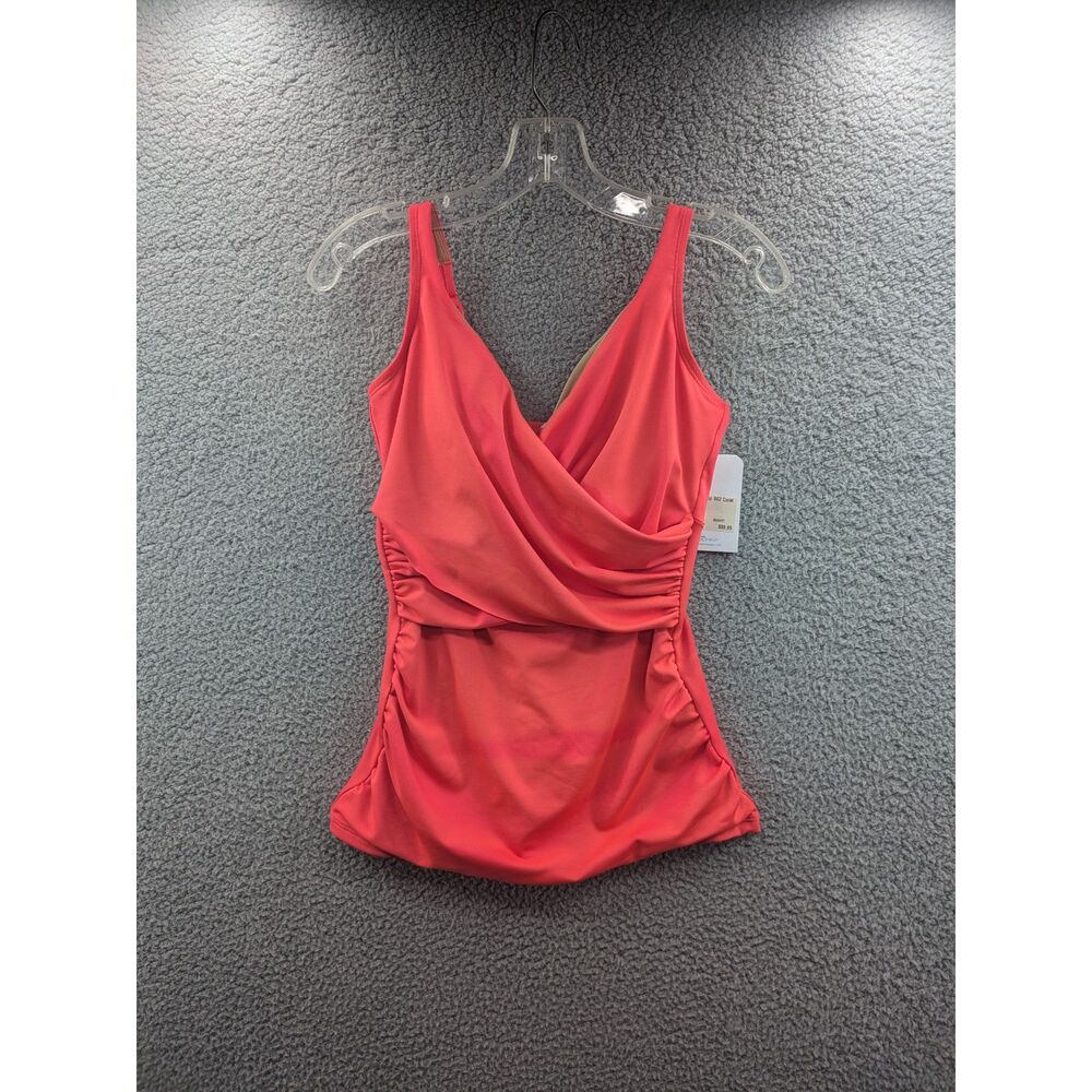 NWT Dolfin Aquashape Women's Wrap Tankini Swimsuit Top sz S *FADED/Discoloration